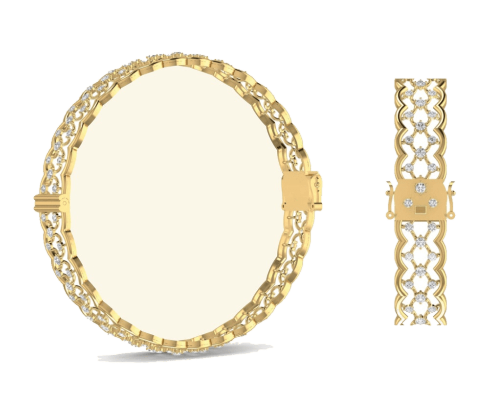 Pavé Trim Hinged Bangle