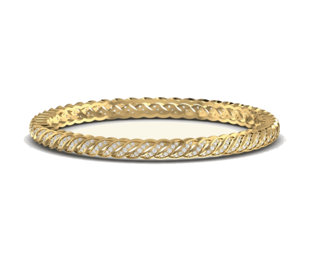 Rope-Twist Diamond Bangle