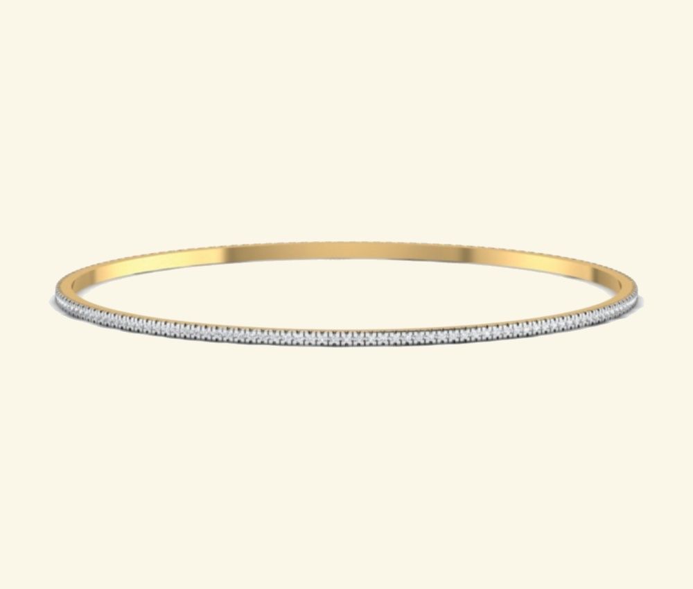 Ultra-slim gold bangle with a clean continuous diamond line. — 8.75 GM gold