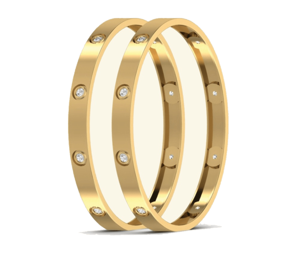 Twin Smooth-Edge Diamond Bangle