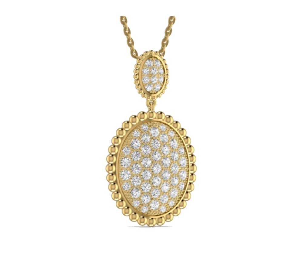Bridal Oval Halo Pendant