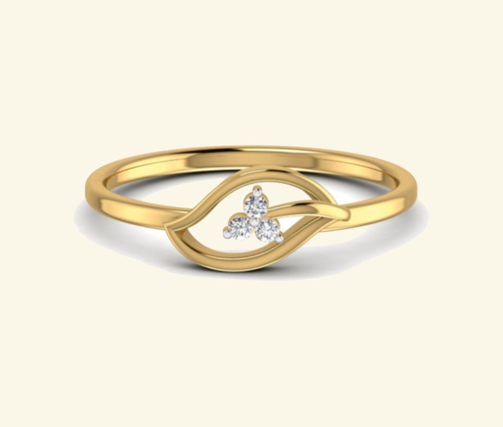 Solitaire diamond ring with bezel center setting. — 1.34 GM gold