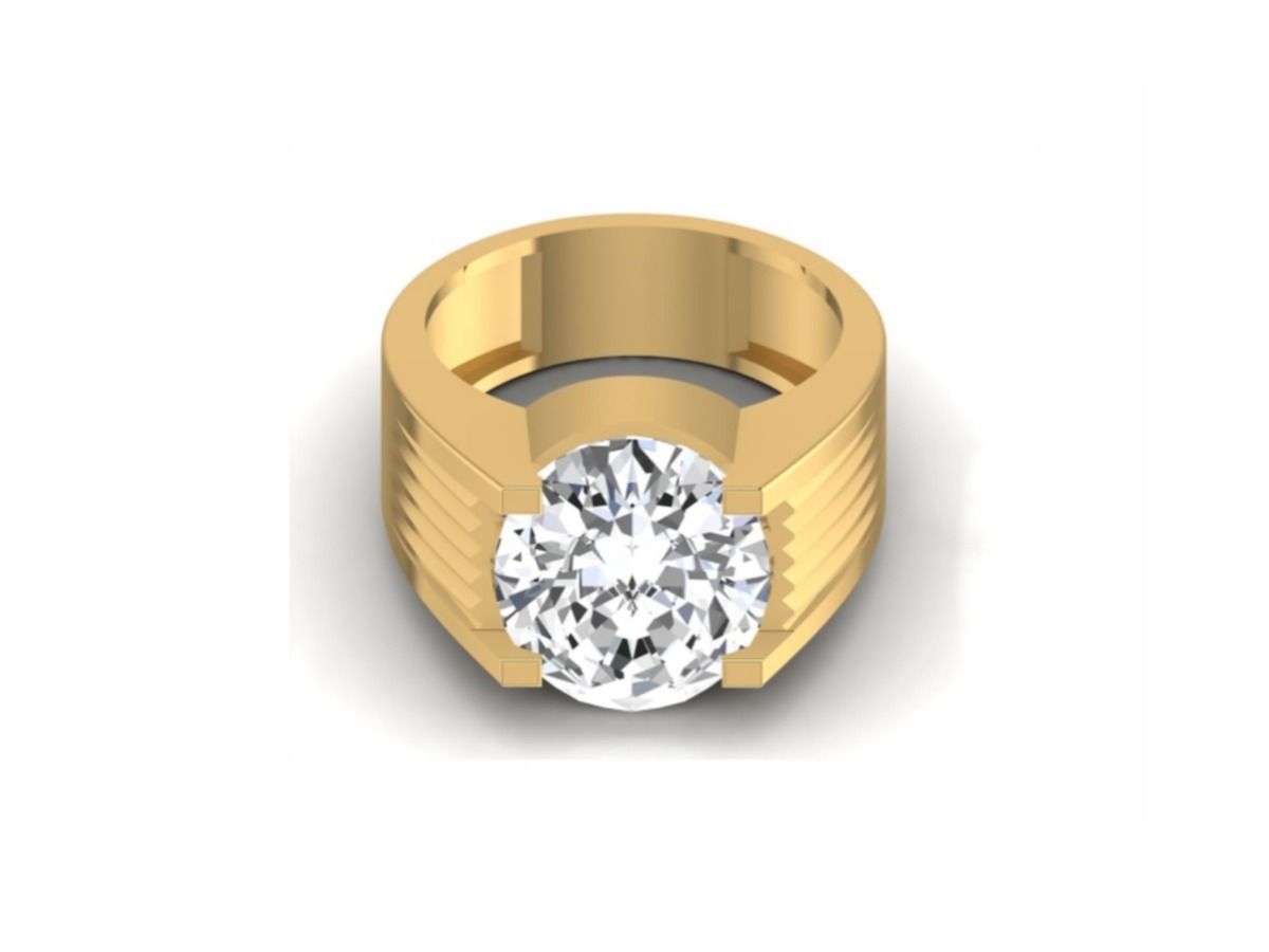 Oversized round bezel solitaire — ultimate showstopper — 10.20g gold