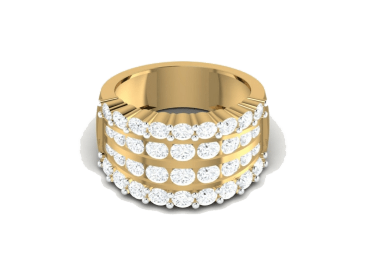 Triple-Row Pavé Cigar Band