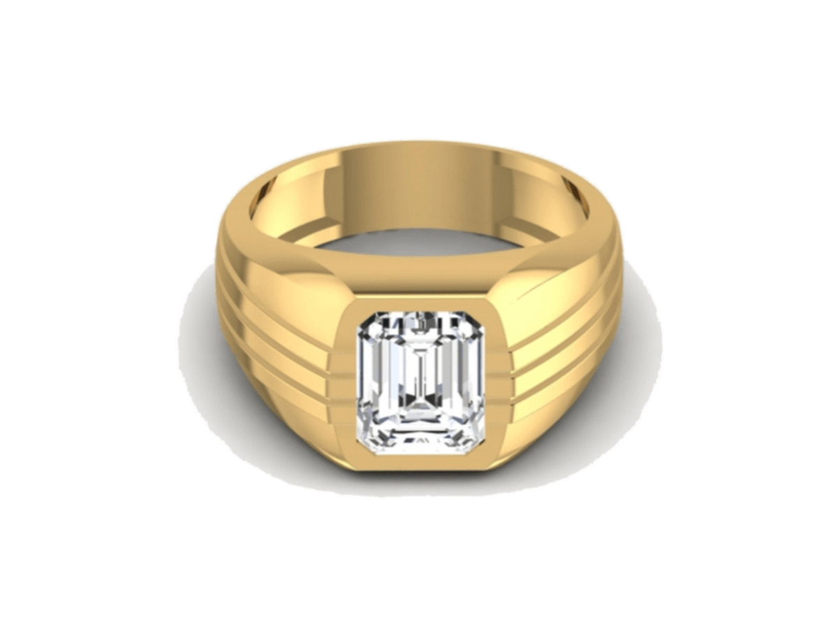 Emerald-Cut Grooved Shoulders