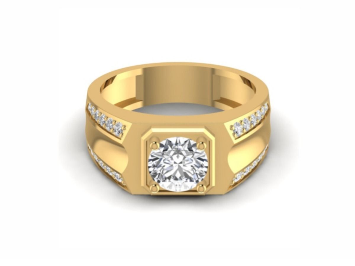 Large cushion/round bezel with channel sides — 6.74g gold