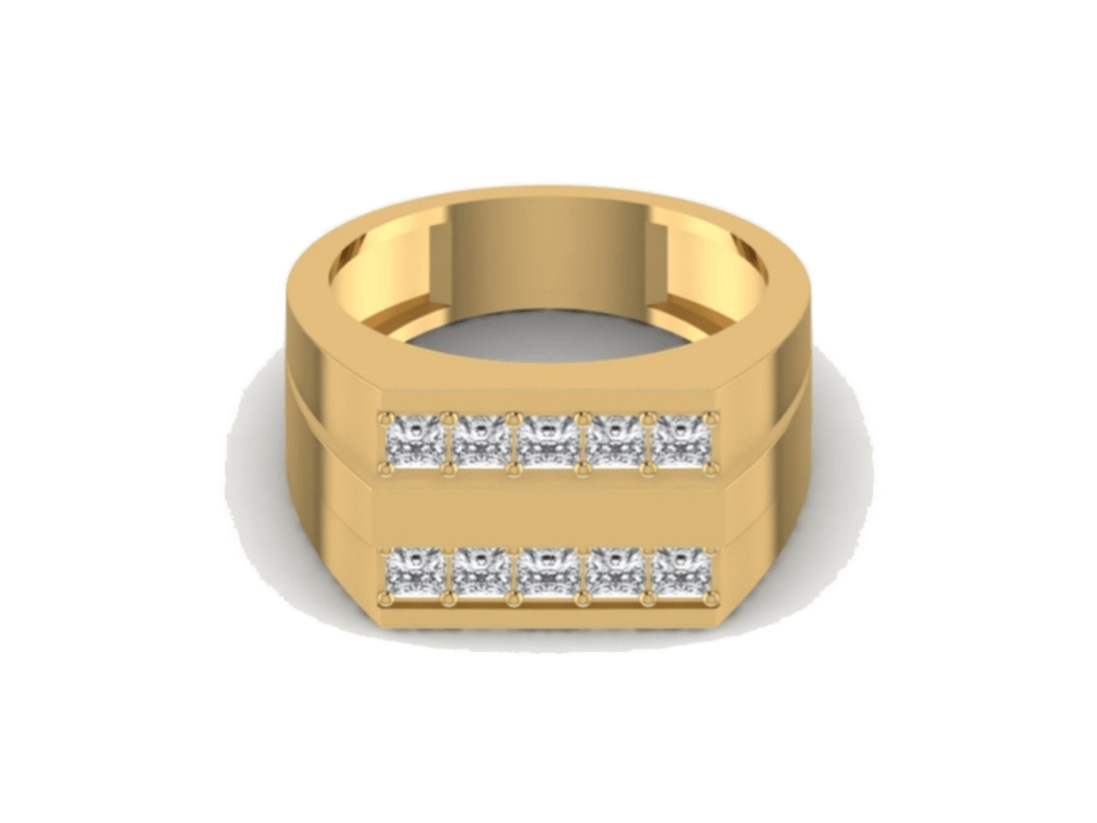 Double-Row Pavé Band — 14KT