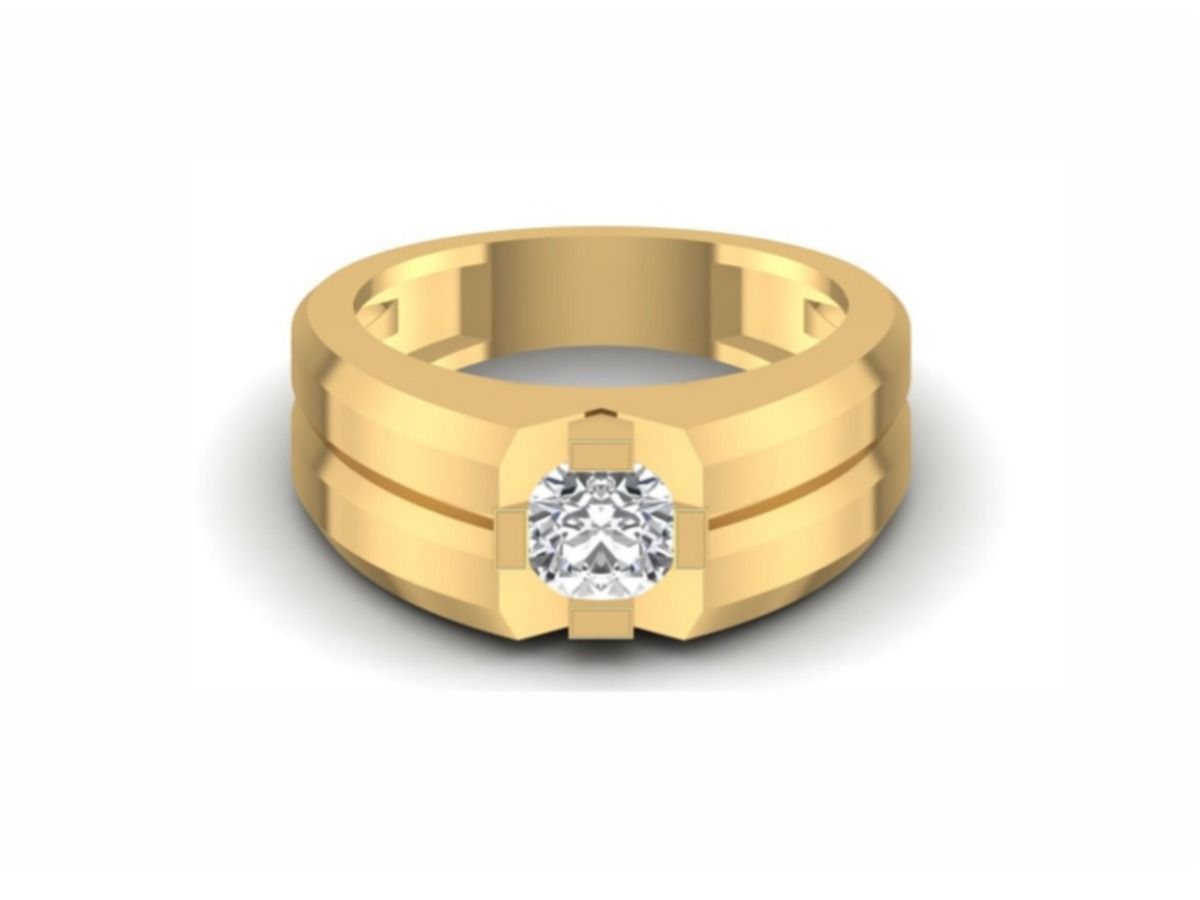 Large stepped bezel solitaire, architectural bold — 9.21g gold
