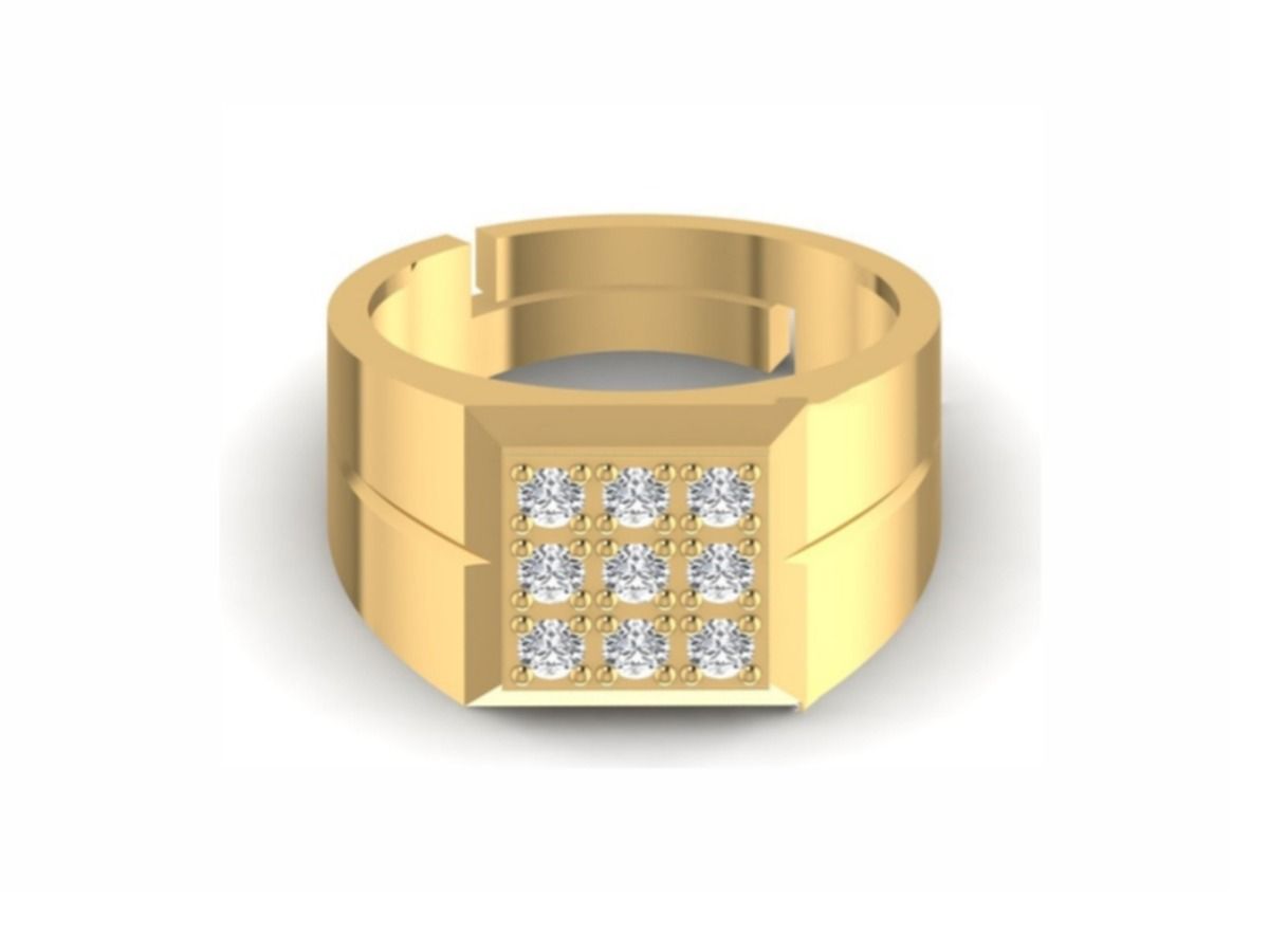 3×3 geometric grid cluster face — 5.47g gold