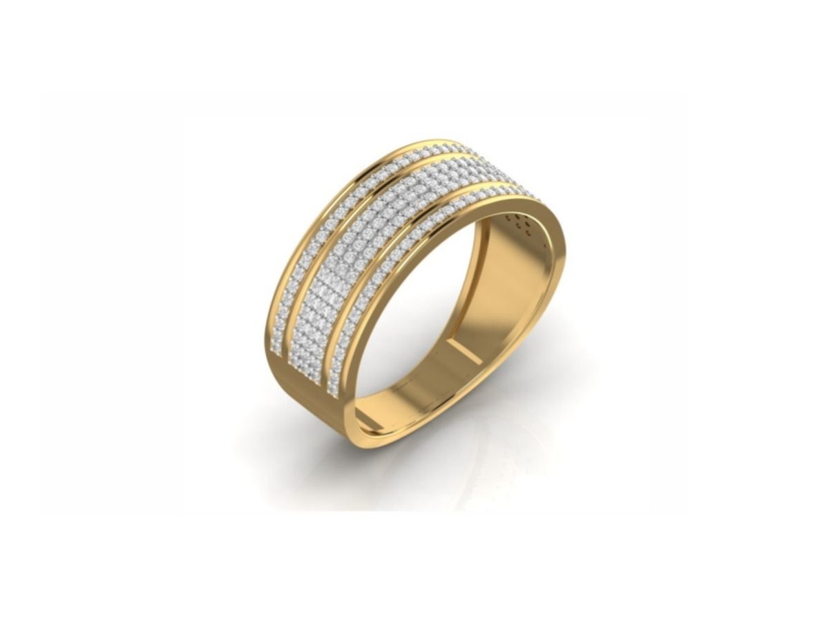 Wide multi-row pavé eternity, stackable — 4.24g gold