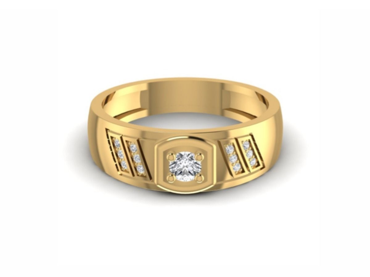 Baguette channel sides with round center — 4.93g gold