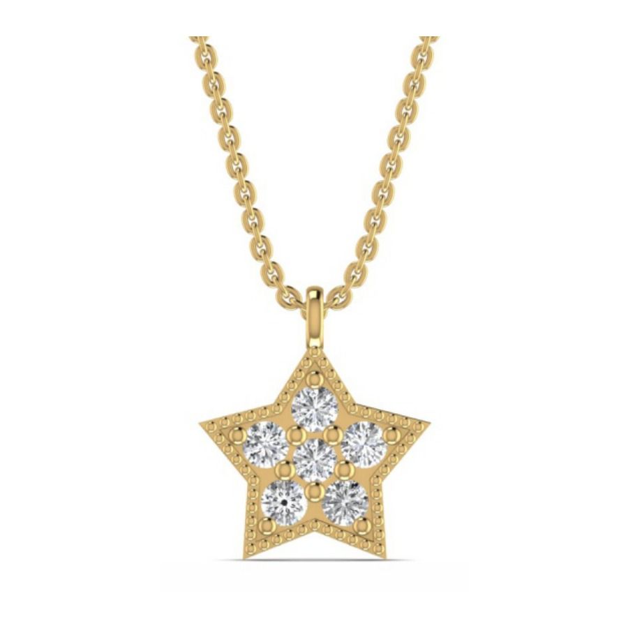 Tiny bezel-set round station pendant on a delicate cable chain. — 1.87 GM gold