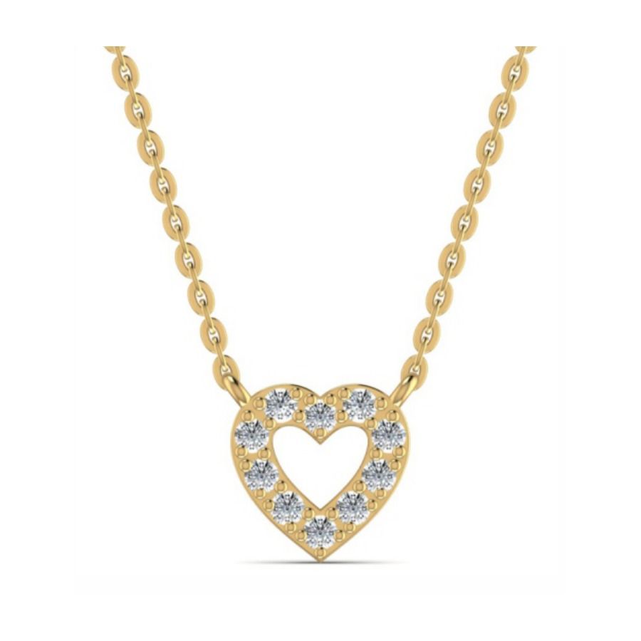 Pavé starburst micro-pendant on a polished gold chain. — 1.90 GM gold