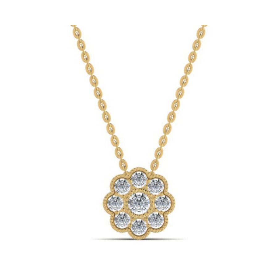 Tiny three-prong solitaire pendant on a diamond-cut chain. — 2.35 GM gold