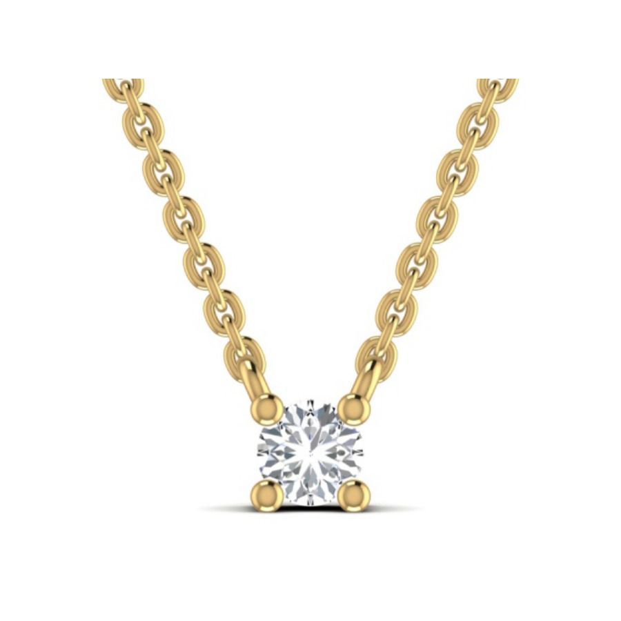 Single floating round on a slim cable chain — a barely-there everyday pendant. — 1.60 GM gold