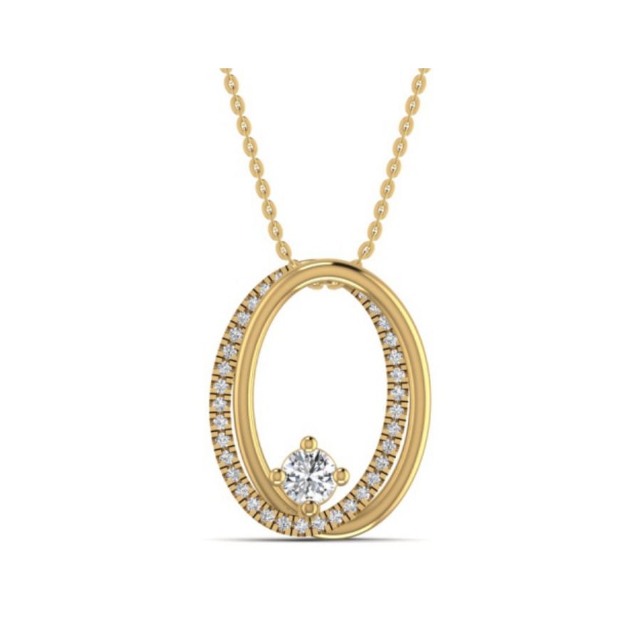 Three-stone graduated bar pendant with prong-set rounds. — 2.00 GM gold