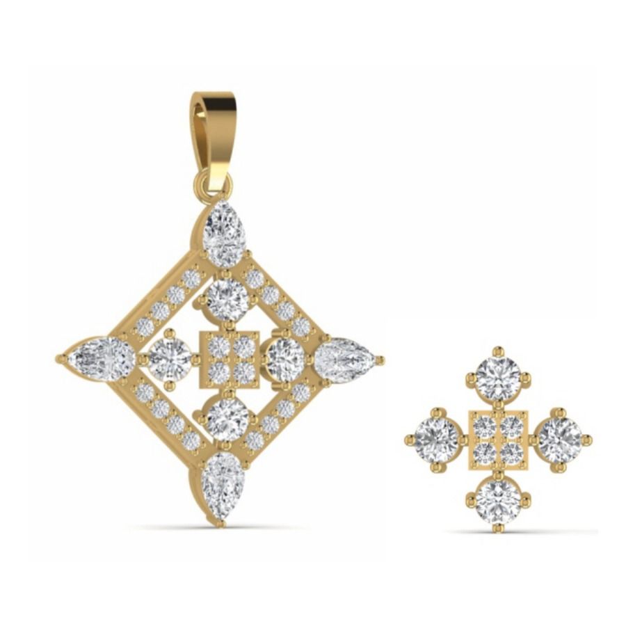 Open four-leaf clover pendant with pavé bordering. — 1.56 GM gold