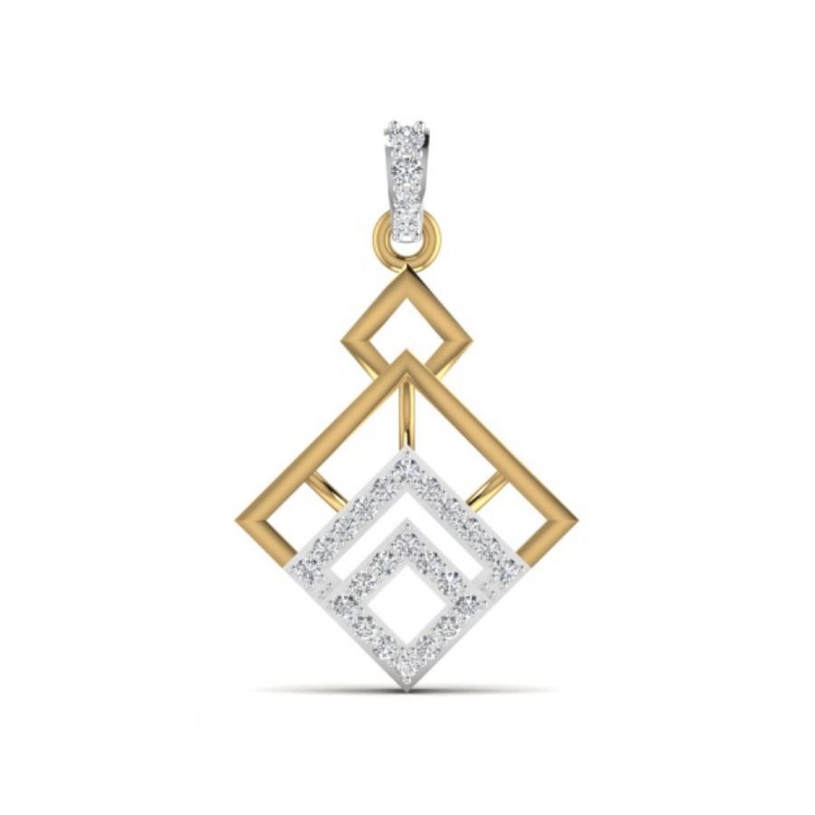 Five-point star pendant with bezel-set centre stone. — 1.60 GM gold