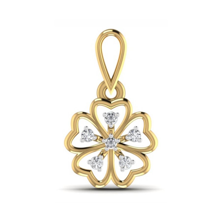 Tiny single-stone bezel pendant on a polished cable. — 0.66 GM gold