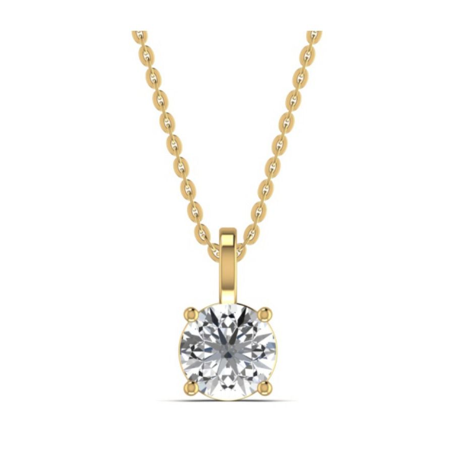 Marquise centre solitaire pendant with prong setting. — 2.50 GM gold