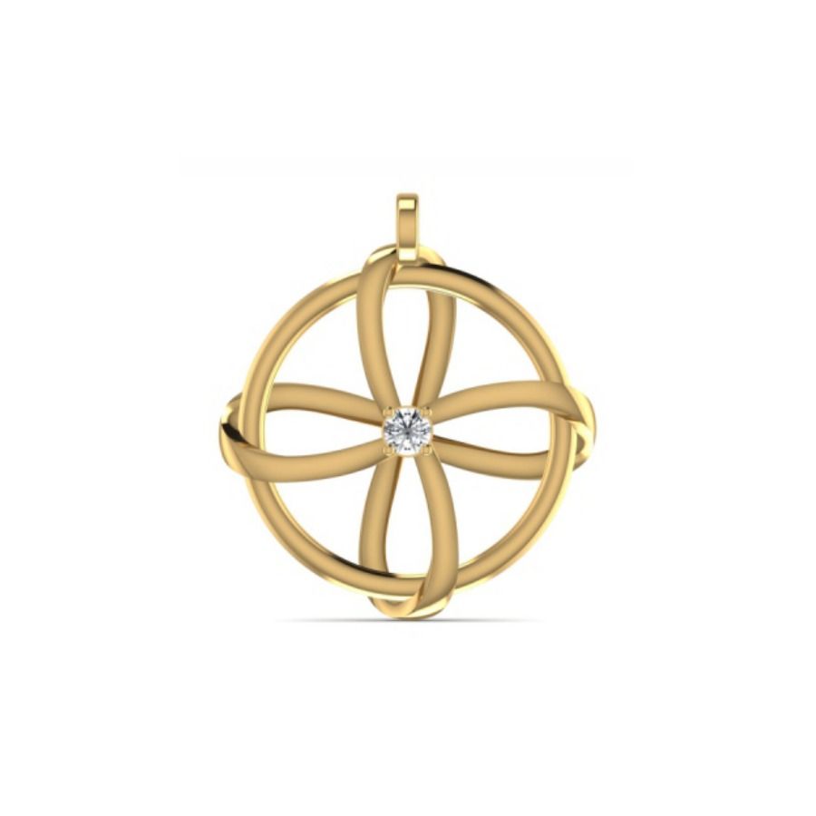 Pear-cut solitaire pendant with three-prong setting. — 1.67 GM gold