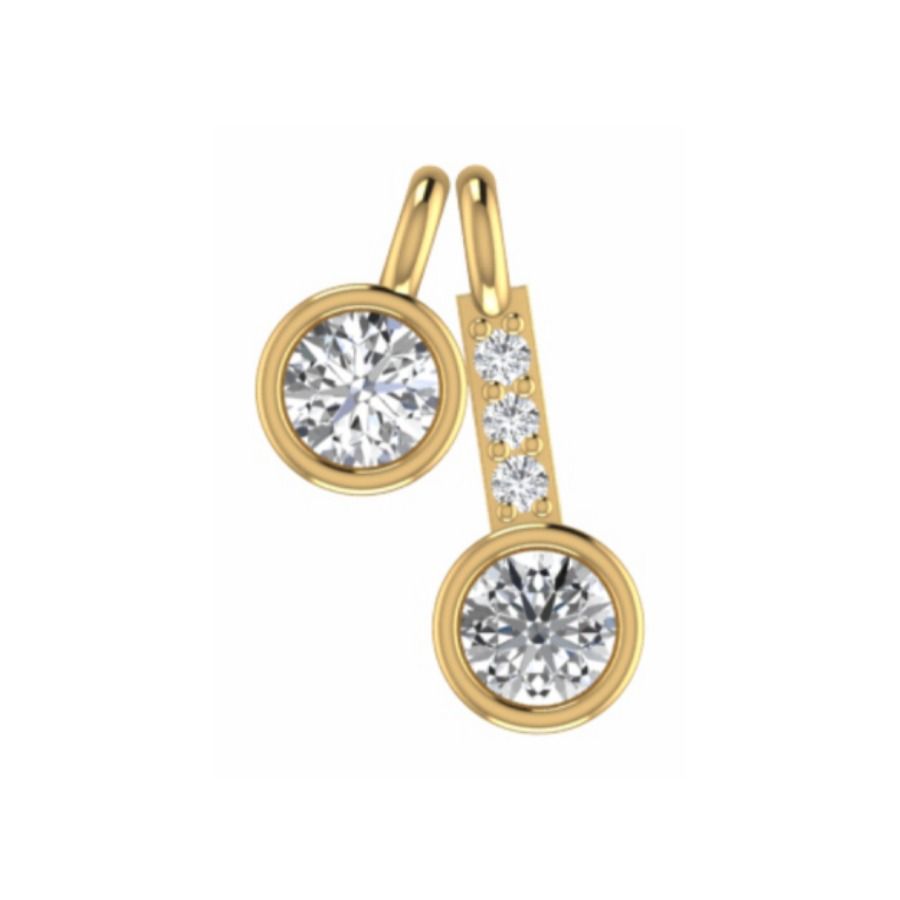 Open-circle ribbon pendant with bezel-set diamond accent. — 1.20 GM gold