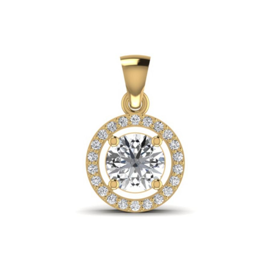 Three-stone graduated cluster pendant with prong settings. — 1.75 GM gold