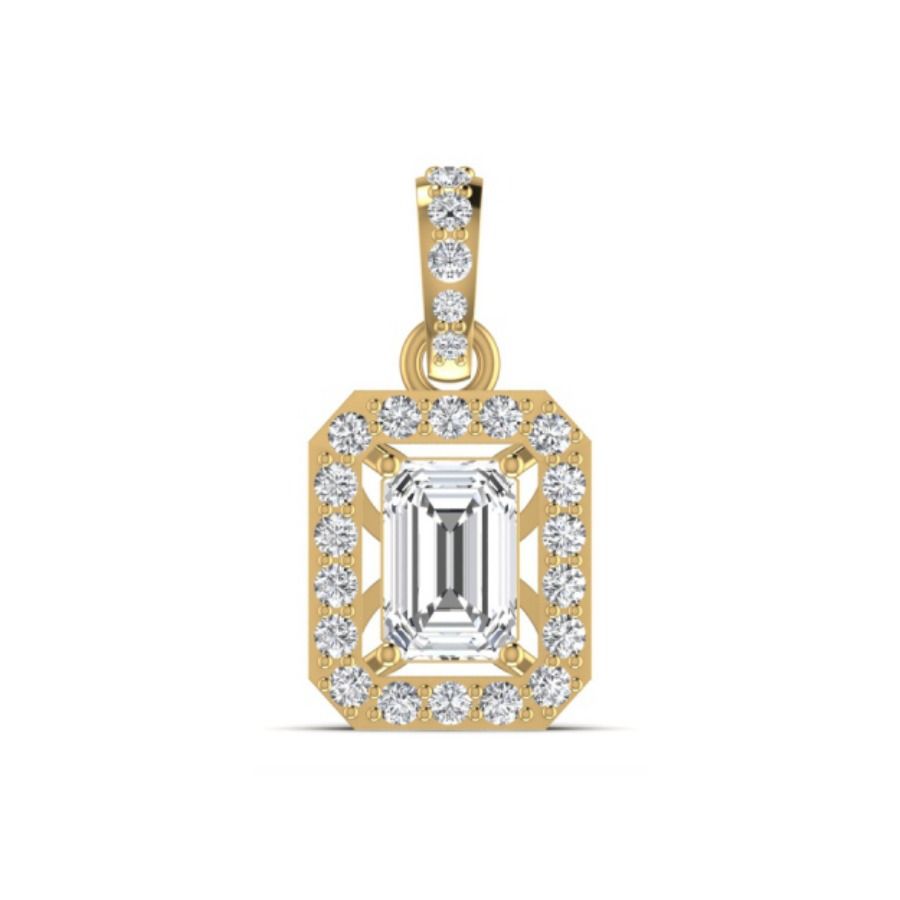 Pavé cross pendant with milgrain edge detail. — 1.84 GM gold