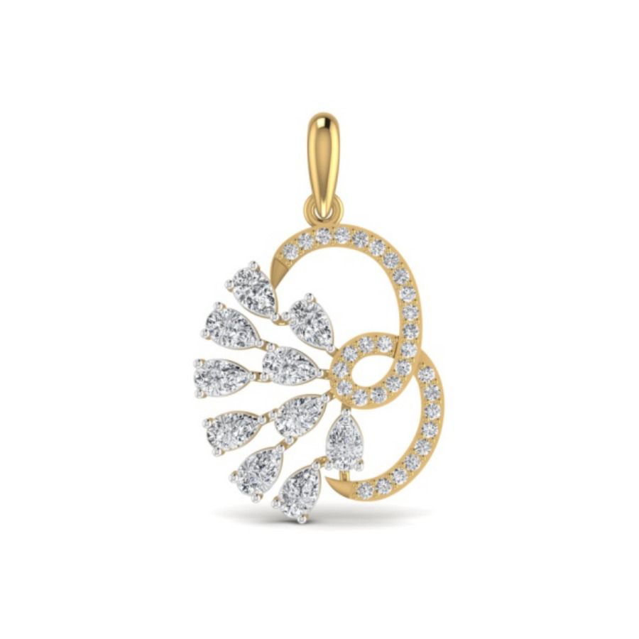 Pavé quatrefoil clover pendant with bordered petals. — 2.00 GM gold