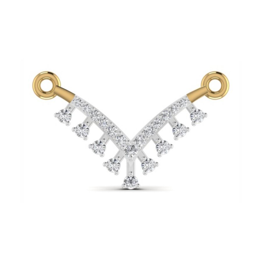 Diamond-set ribbon-twist pendant with pavé curl. — 2.02 GM gold