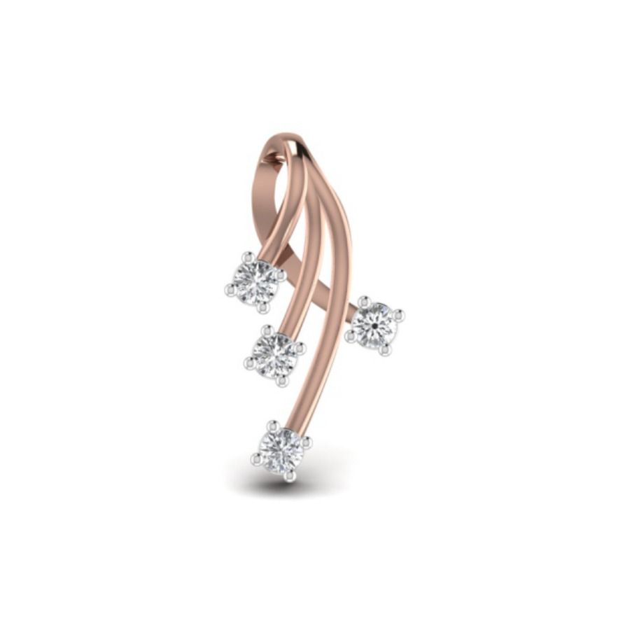 Tiny round solitaire pendant on diamond-cut chain. — 1.20 GM gold