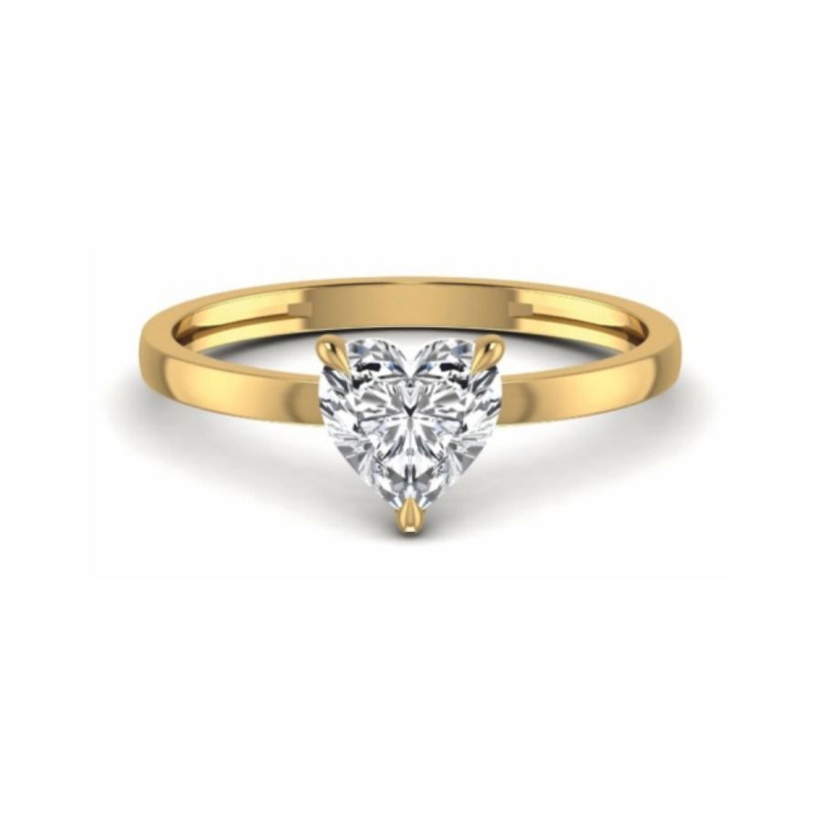 Slim bezel-set single-stone ring on a polished band. — 1.48 GM gold