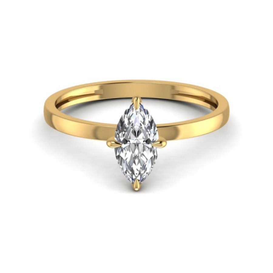 Three-stone trilogy ring with delicate gold prongs. — 1.82 GM gold