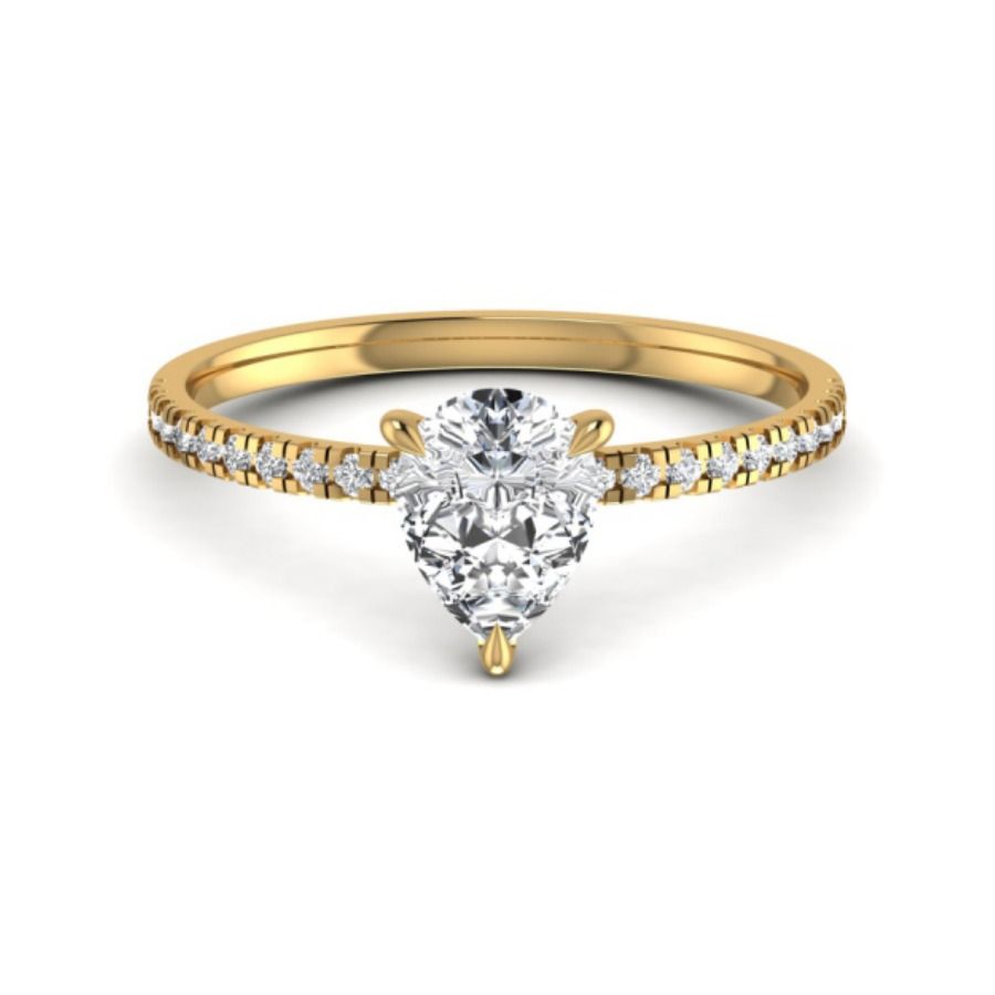 Bezel-set solitaire ring on a flat tapered band. — 1.45 GM gold