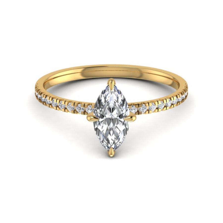 Channel-set diamond ring with even round stations. — 1.53 GM gold
