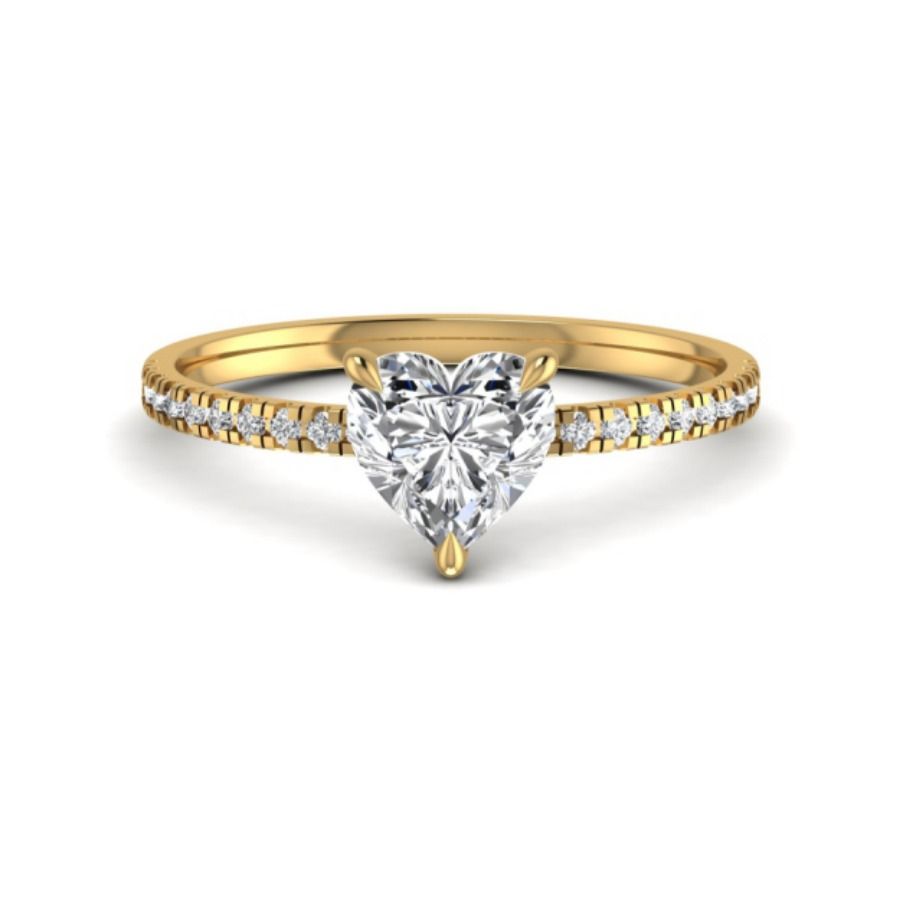 Tapered pavé half-band ring with polished gold edges. — 1.47 GM gold