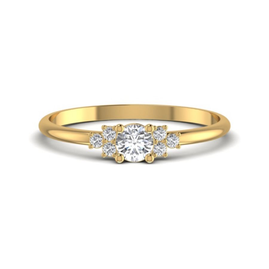 Slim pavé station ring with sparse diamond accents. — 1.49 GM gold