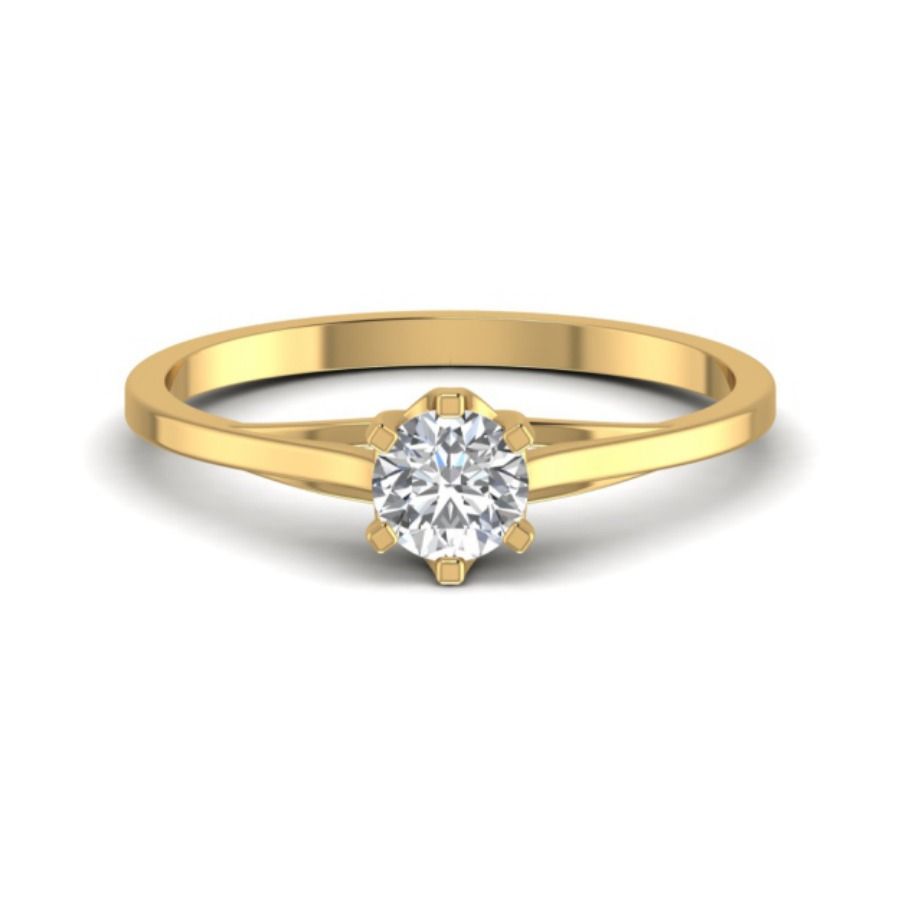 Single bezel diamond accent ring on a clean band. — 2.08 GM gold