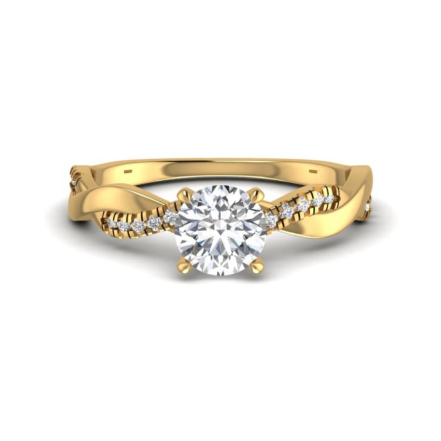 Round bezel solitaire ring on a slim polished band. — 3.63 GM gold