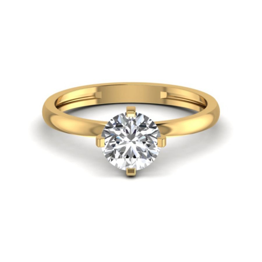 Six-prong knife-edge solitaire ring with tapered band. — 2.38 GM gold