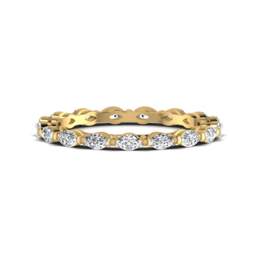 Layered double pavé band ring with central diamond row. — 2.04 GM gold