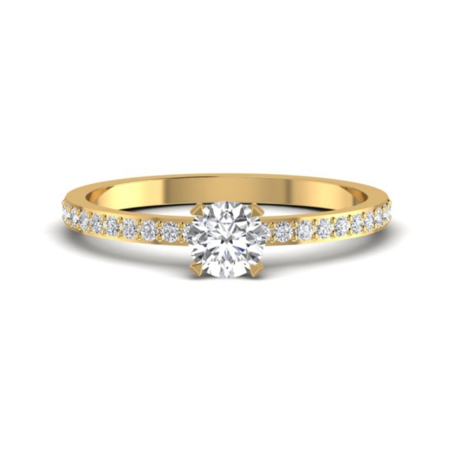 Round halo cluster ring with bordered pavé head. — 2.12 GM gold