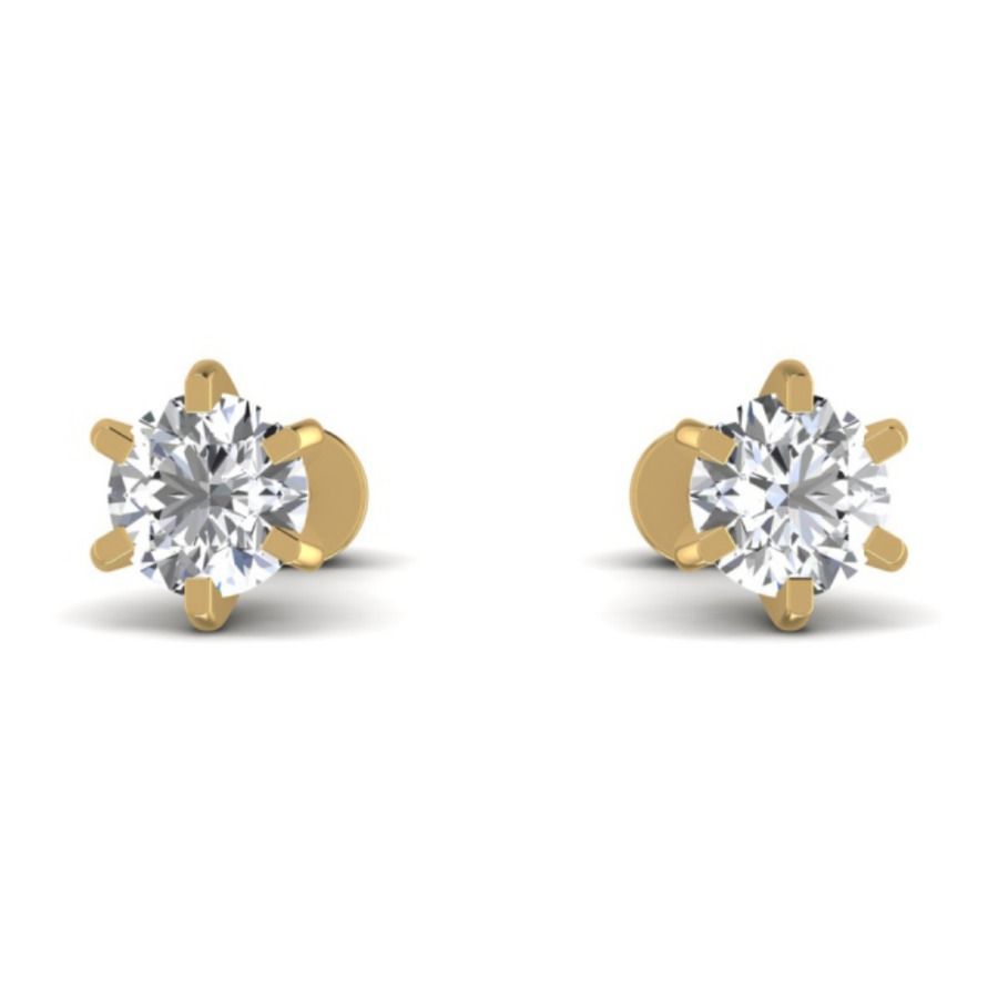 Three-stone graduated drop earring pair. — 3.00 GM gold