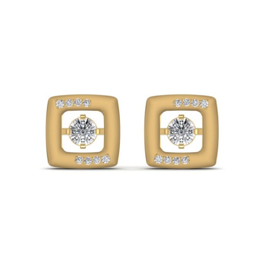 Three-stone trilogy stud earrings. — 4.06 GM gold