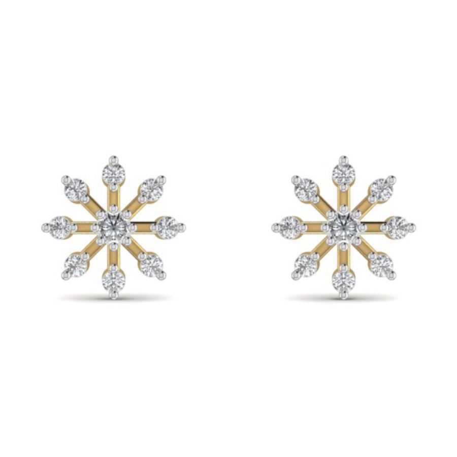 Tiny round bezel studs on slim gold posts. — 1.41 GM gold