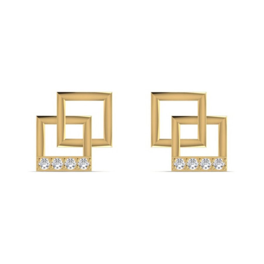 Round halo cluster studs with bordered pavé crown. — 2.27 GM gold