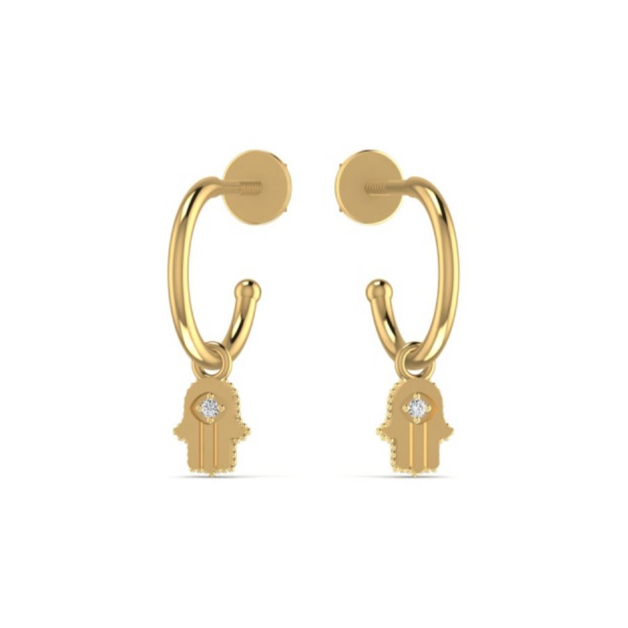 Tiny diamond accent studs on polished cup backs. — 1.66 GM gold