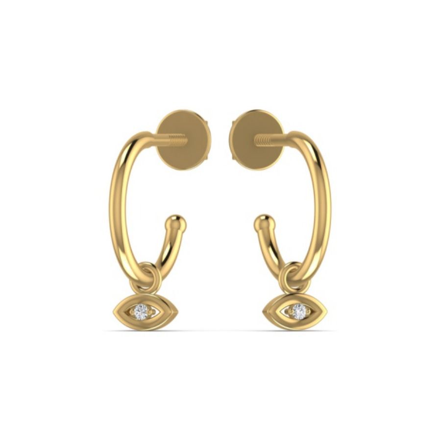 Tiny diamond solitaire studs in delicate bezels. — 1.91 GM gold