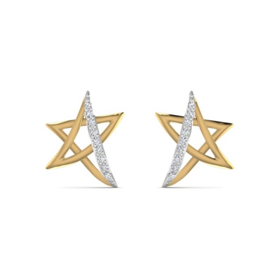 Single round bezel studs with low-profile setting. — 1.37 GM gold