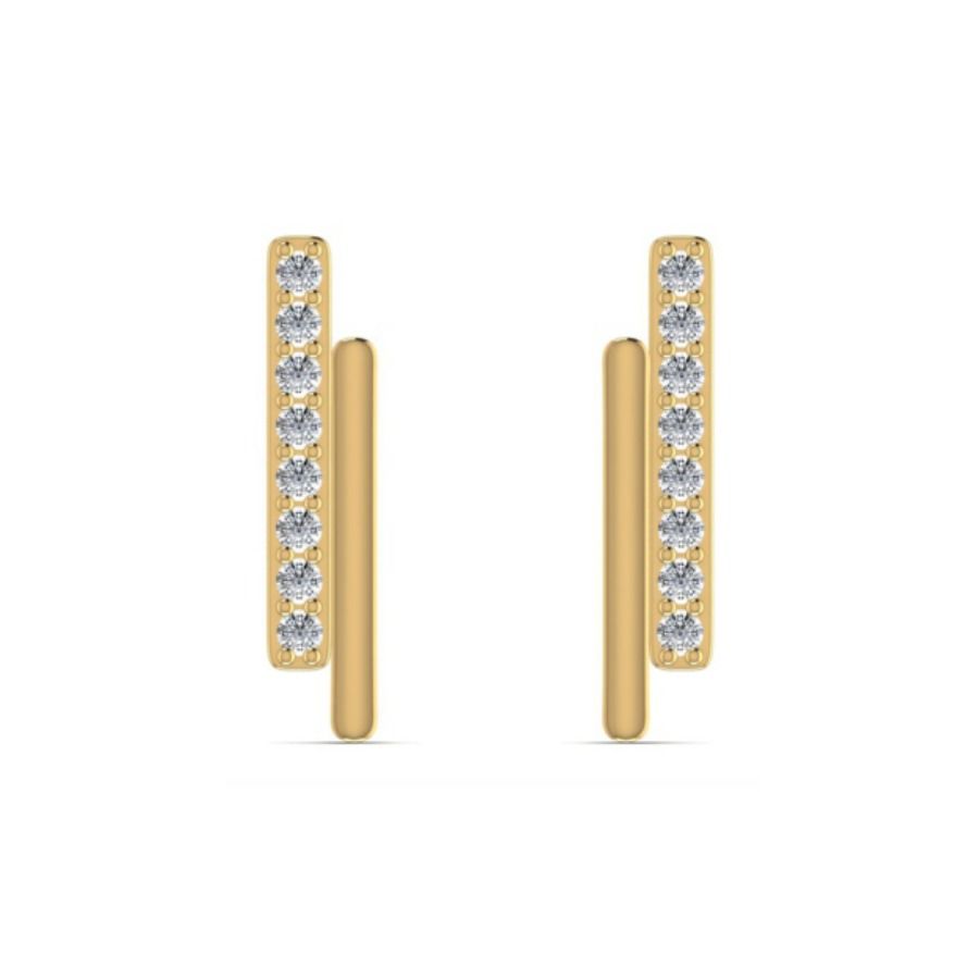 Round prong-set studs with classic four-claw setting. — 1.17 GM gold